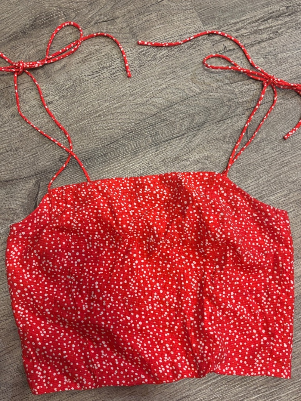 MANGO polka dot tie top